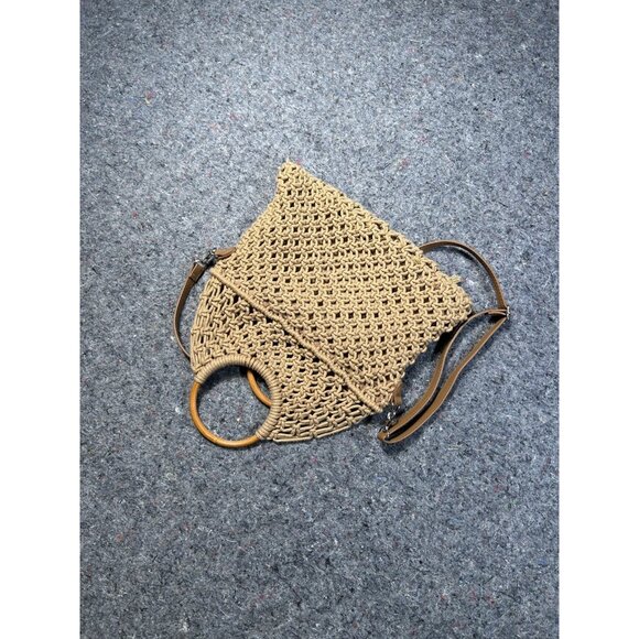 NWT Natural Crocheted Crossbody Purse with Bamboo Handles - Picture 10 of 10